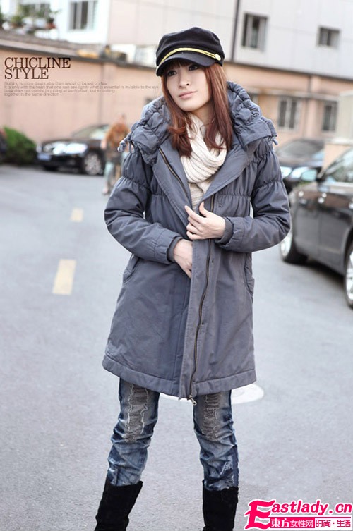 韩版过腰棉外套 秀出冬季曼妙好身材