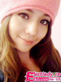 粉红色套头帽+浪漫长卷发