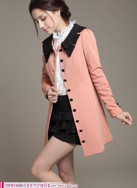 2012新款秋装女式风衣外套 给人知性优雅气质