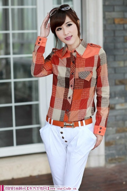 韩版时尚休闲格子衬衫 让你展现不同的一面
