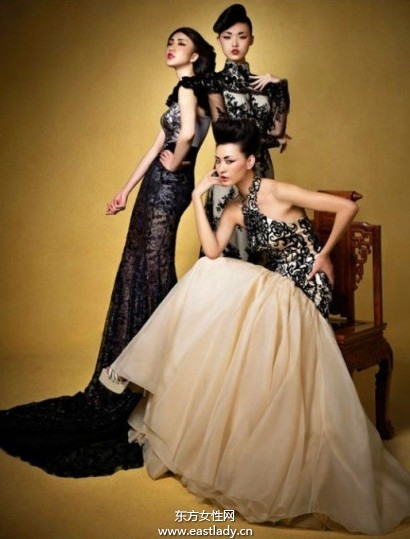 旗袍式婚纱演绎女性古典知性美