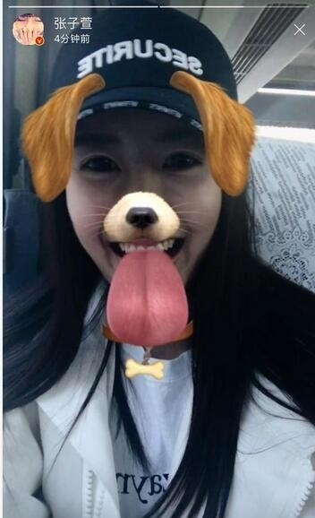 张子萱发视频扮狗狗可爱卖萌 少女感十足
