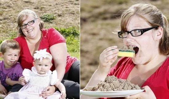 英妈妈患异食癖海绵沙子作零食