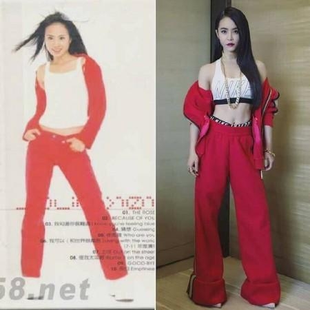 蔡依林晒18年前对比照脸变了衣服越穿越短 一句话让人想歪
