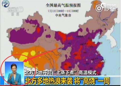 央视主播再秀段子热得能出锅撒把葱花 左下角手语老师更是厉害