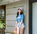 浅蓝色牛仔短裤配什么上衣 打造夏日小清新