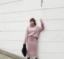 针织衫搭配针织裙 冬天也要温柔美丽