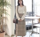 格子长裙配什么上衣好看 格纹半身裙配什么衣服