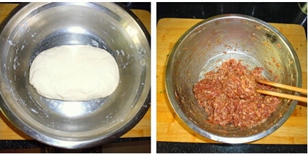香菇笋丁猪肉包步骤1-2
