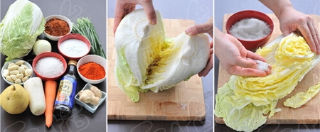 韓國泡菜怎麼做:辣白菜步驟1-3